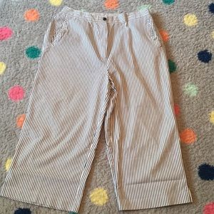 Navy and White Cropped Pants